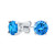 1Ct London Blue Round Cubic Zirconia Brilliant Cut Solitaire AAA CZ Stud Earrings .925 Sterling Silver Simulated Topaz