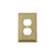 Nostalgic Warehouse 720112 Rope Switch Plate with Outlet, Unlacquered Brass