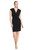 London Times Women's Extended Shoulder Surplice Blouson Dress, Black, 14