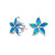 Blue Created Opal Inlay Petals Flower Stud Earrings For Women For Teen .925 Sterling Silver October Birthstone