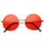 Retro Slim Full Metal Frame Colored Mirror Lens Round Sunglasses 51mm (Gold/Red)