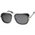 Modern Studio Side Cover Metal Crossbar Square Colored Mirror Lens Aviator Sunglasses 54mm (Matte Black-Silver/Smoke)
