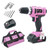 Pink Power Pink Drill Set for Women 20V Cordless Drill Driver Tool Kit for Women Li-Ion Electric Drill, Power Drill w/Tool Bag, Battery, Charger & Bit Set - Lightweight Screwdriver Drill (Renewed)