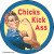 Chicks Kick Ass. - ROUND MAGNET