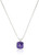Amazon Collection 925 Sterling Silver 8mm Cushion Cut February Birthstone Amethyst Solitaire Pendant Necklace for Women with 18 inch Box Chain