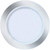 Decorline Plastic White Salad Plates with Silver Rim - 7" | Crystal Collection | Pack of 10