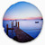Designart Wooden Pier at Sunset' Seascape Photography Throw Cushion Pillow Cover for Living Room, Sofa 16" Round