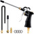 Industrial Air Blow Gun with Brass Adjustable Air Nozzle, Pneumatic Air Blower Gun with 2 pcs Steel Air Flow Extensions and Universal Blow Hose, Air Compressor Accessory Tool Dedusting Air Gun