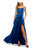 City Studio Womens Juniors Satin Illusion Evening Dress Blue 9