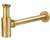 FlowFuce Antique Brass Round Bottle P Trap 1 1/4,Retractable height low profile p trap Bathroom Sink Waste Trap drain kit