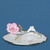Glass Baron Pink Rose with Doves Figurine