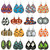 16 Pairs Halloween Faux Leather Earrings for Women Ladies Teardrop Lightweight Dangle Earrings Halloween Bulk Costumes Accessories