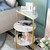 AWQM 3 Tier White and Gold Side Table, Faux Marble End Table Small Round Bedside Table Nightstand w/Metal Frame,Modern Corner Table Coffee Table for Living Room Bedroom