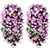 HyeFlora Artificial Hanging Morning Glory Flowers Vines 2PCS, Faux Hanging Plants Fake Silk Orchid Flower Vine Bouquet Garland for Home Garden Wall Wedding Party Indoor Outdoor Decoration (Violet)