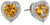 Amazon Collection Sterling Silver Genuine Citrine and Created White Sapphire Halo Heart Stud Earrings