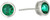 Amazon Collection Sterling Silver Created Emerald 5mm Bezel Set May Birthstone Stud Earrings