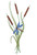 Cattails with Blue Dragonfly - Embroidered Iron on Patch