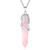 XIANNVXI Rose Quartz Necklace Crystal Necklaces for Women Pink Crystal Necklace Flower Rose Pendant Mom Healing Crystal Stone Necklaces Spiritual Gemstone Natural Reiki Jewelry