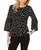 Alfani Womens Button On Bell Sleeve Pullover Blouse, Black, Large