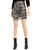 bar III Womens Ruched Animal Pattern Mini Skirt Silver S