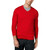 Alfani Mens Sweater Jester Medium V-Neck Solid Knit Pullover Red M