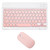 Rechargeable Bluetooth Keyboard and Mouse Combo Ultra-Slim Portable Compact Wireless Mouse Keyboard Set for Android Windows Tablet Cell Phone iPhone iPad Pro Air Mini, iPad OS/iOS 13 and Above (Pink)