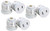Harrier Lamp Socket to 2 Prong Outlet Adapter, White, 6 Pack