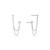 GLAHORSE 925 Sterling Silver Four Zircons Flower Stud Earrings For Women Double Studs Chain Tassel Piercing Earring 18K Gold