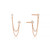 GLAHORSE 925 Sterling Silver Four Zircons Flower Stud Earrings For Women Double Studs Chain Tassel Piercing Earring 18K Gold