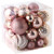Christmas Balls Ornaments -36pcs Shatterproof Christmas Tree Decorations with Hanging Loop for Xmas Tree Wedding Holiday Party Home Decor,6 Styles in 3 Sizes(Rose Gold)