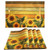 Kerton Stork Table Placemats Set of 4 Sunflower Table Mats Place Mats Linen Placemats Heat Resistant Placemats Washable Fabric Rectangle Table Mat for Kitchen Dining Dinner 18 X 12 Inch, Yellow