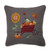 Pillow Perfect Indoor Harvest Pumpkins, Sunflower, and Wheelbarrow Throw Pillow, 17" x 17", Gray