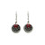Silver Forest Lady Bug on Layered Discs Pierced earrings. NE-1812