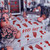 105 Pcs Bloody Halloween Decorations Bloody Footprints Floor Stickers Handprint Window Clings Halloween Indoor Outdoor Wall Window Floor Stickers Decals (10 Sheets)