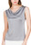 MOROUTLINE Womens Mulberry Silk Tank Top/Sleeveless Cowl Neck Pure Silk Blouse Tops|Summer Real Silk Tank T-Shirt Silver-Grey Small