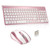 Wireless Keyboard and Mouse, Full-Size USB Plug-and-Play, Quiet and Compact, Compatible with Mac Computers, laptops, Tablets, Windows, Rose Gold