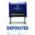 DEPOSITED with Date Amount Line Self Inking Rubber Stamp (Blue Ink) - Large