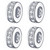 925 Sterling Silver Spacer Charm Bead with Clear CZ for Pandora Charms Bracelets (4pcs Clear)