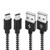 Fast Charging Micro USB Cable Black-White Nylon Plaited Micro USB Cable Charger for Android Smart Phone 3.3 FT