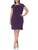 S.L. Fashions Women's Plus Size Short Sleeve Night Out Sheath Dress, Summer Plum Cutout, 14W