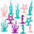 24 Pcs Mermaid Birthday Decorations Felt Table Centerpiece Under the Sea Party Decorations Supplies for Ocean Theme Little Mermaid Birthday Party Baby Shower