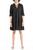 Max Studio Women's Crinkled Jersey 3/4 Sleeve Tiered Short Dress, Black-0T73