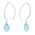 NOVICA Artisan Handmade Chalcedony Dangle Earrings .925 Sterling Silver White Thailand 'Sublime'