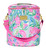 Lilly Pulitzer Pink/Blue/Green Insulated Soft Beach Cooler with Adjustable/Removable Strap and Double Zipper Close, Totally Blossom