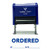 ORDERED By Date Self Inking Rubber Stamp (Blue Ink) - Large