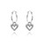 925 Sterling Silver Heart Hoop Earrings with Heart Charm, Hypoallergenic Hoop Earrings for Girls and Women, Trendy Earrings by Paz Creations, Silver Charm