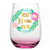 slant collections Wine Glass Gifts Stemless Wine Glass, 20-Ounce, Best Mom Ever - Pink Floral