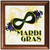 3dRose ft_173234_1 Mardi Gras Green Gold & Purple Mask for Celebrating Framed Tile, 8 by 8"