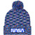Concept One NASA Logo Knitted Acrylic Intarsia Winter Beanie Hat with Cuff and Pom, Multi, One Size