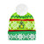 Elf Beanie Hat, Christmas Holiday Winter Knit Cap with Cuff and Pom, Green, One Size